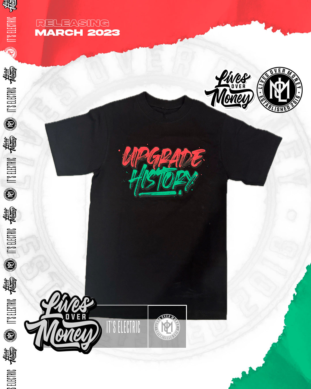 Black Green & Red Upgrade History Shirt