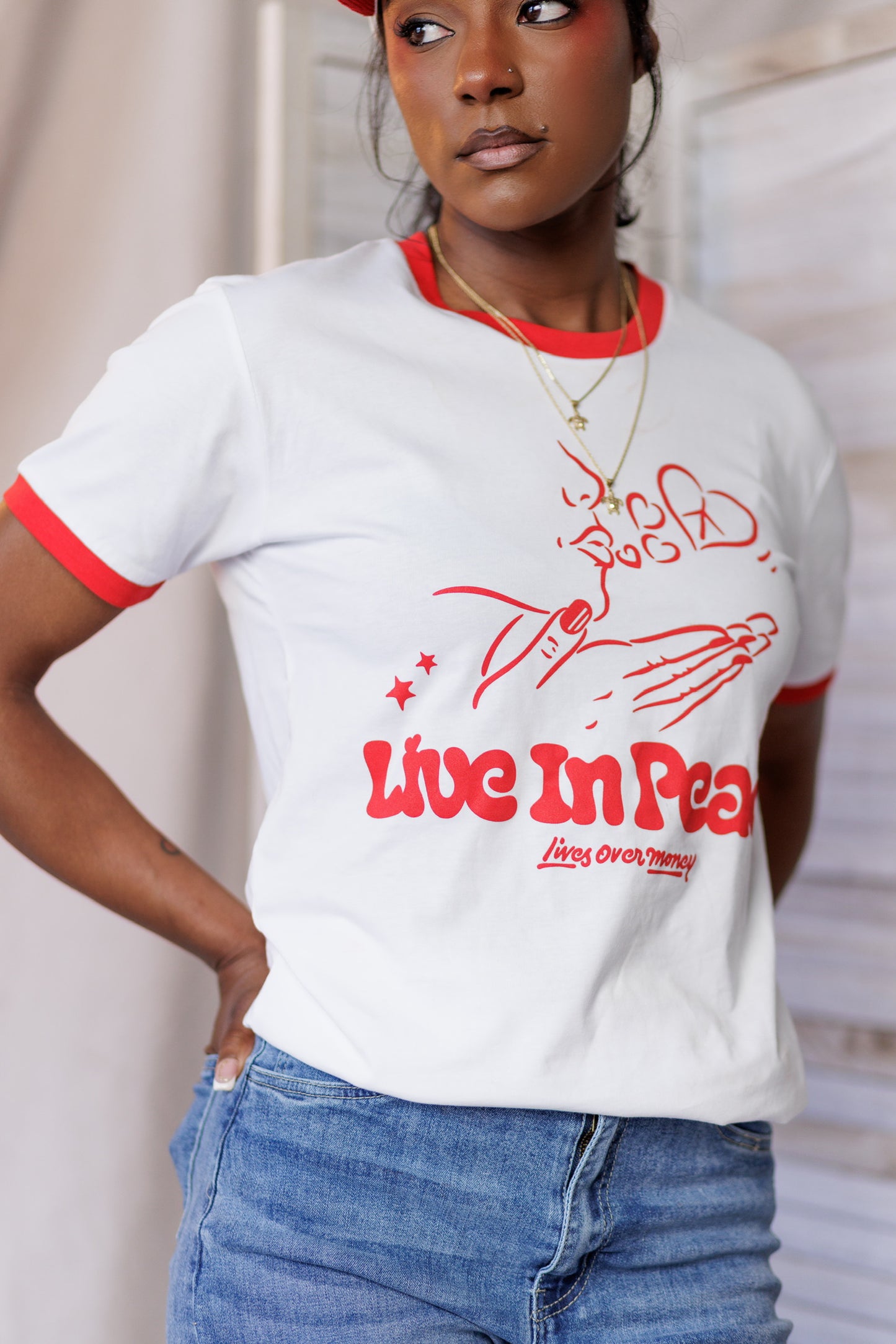Live In Peace T-Shirt White.