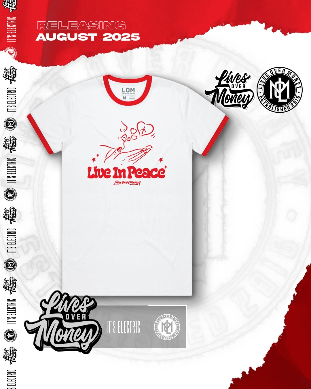 Live In Peace T-Shirt White.