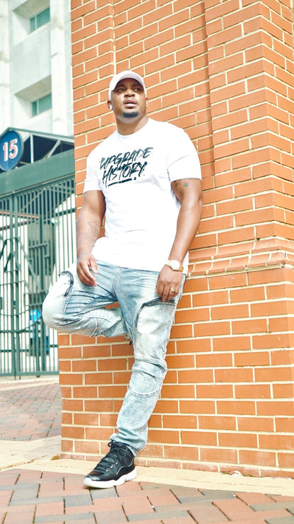 White & Black  Upgrade History T-Shirt
