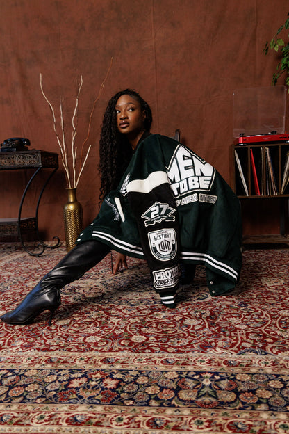 Green LivesOverMoney Varsity Jacket
